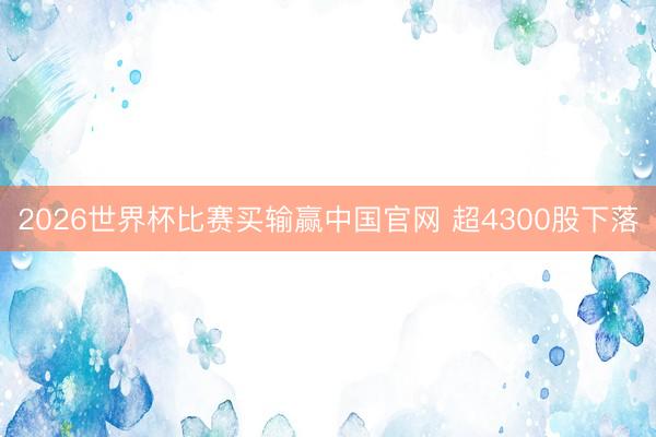 2026世界杯比赛买输赢中国官网 超4300股下落