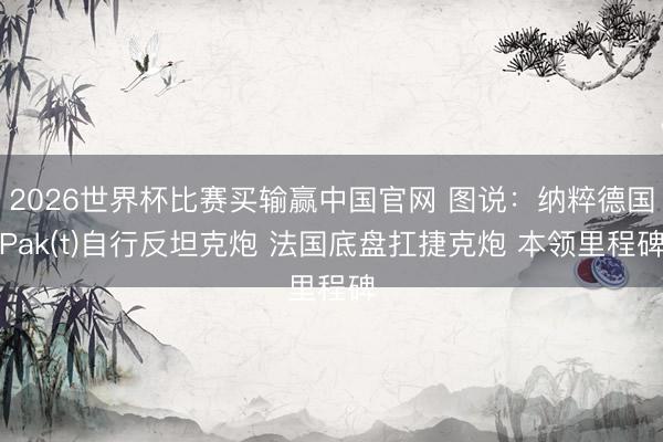 2026世界杯比赛买输赢中国官网 图说：纳粹德国Pak(t)自行反坦克炮 法国底盘扛捷克炮 本领里程碑