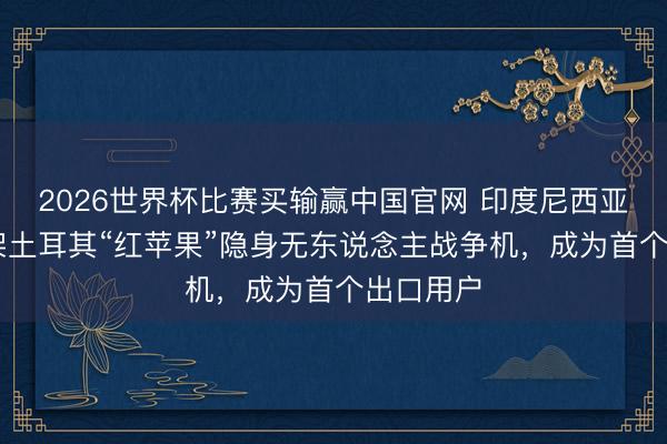 2026世界杯比赛买输赢中国官网 印度尼西亚订购12架土耳其“红苹果”隐身无东说念主战争机，成为首个出口用户