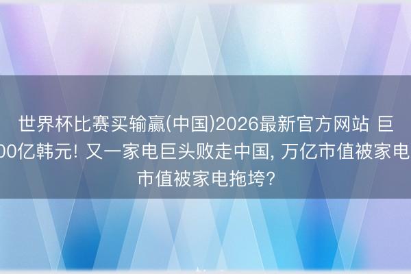 世界杯比赛买输赢(中国)2026最新官方网站 巨亏2000亿韩元! 又一家电巨头败走中国， 万亿市值被家电拖垮?