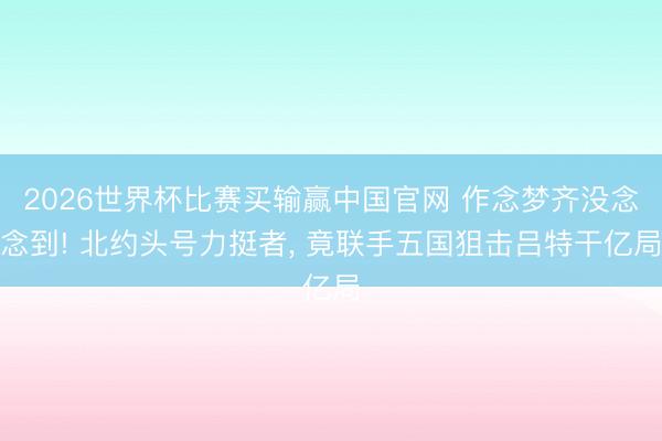 2026世界杯比赛买输赢中国官网 作念梦齐没念念到! 北约头号力挺者， 竟联手五国狙击吕特干亿局