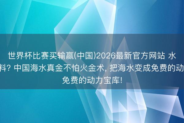 世界杯比赛买输赢(中国)2026最新官方网站 水能变燃料? 中国海水真金不怕火金术， 把海水变成免费的动力宝库!