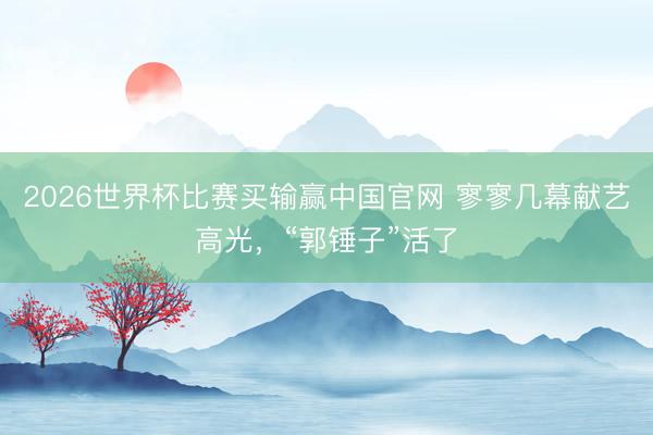 2026世界杯比赛买输赢中国官网 寥寥几幕献艺高光，“郭锤子”活了