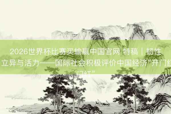 2026世界杯比赛买输赢中国官网 特稿｜韧性、立异与活力——国际社会积极评价中国经济“开门红”