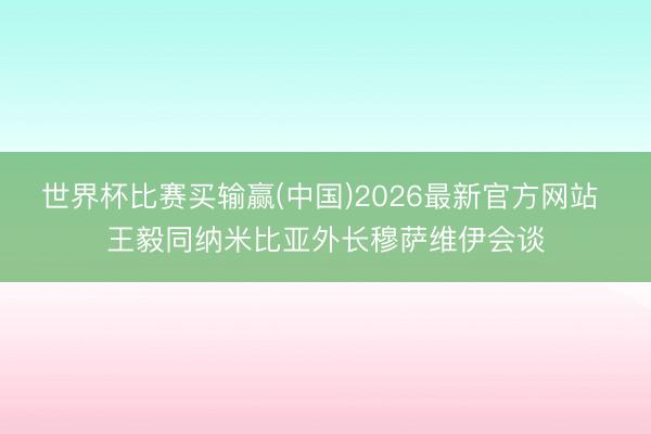 世界杯比赛买输赢(中国)2026最新官方网站 王毅同纳米比亚外长穆萨维伊会谈