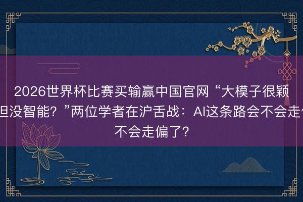 2026世界杯比赛买输赢中国官网 “大模子很颖慧，但没智能？”两位学者在沪舌战：AI这条路会不会走偏了？