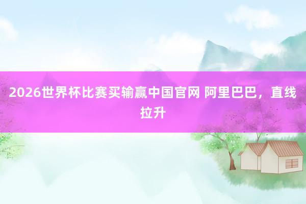 2026世界杯比赛买输赢中国官网 阿里巴巴，直线拉升